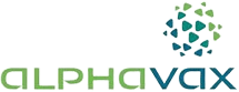 Alphavax logo with green and blue design.